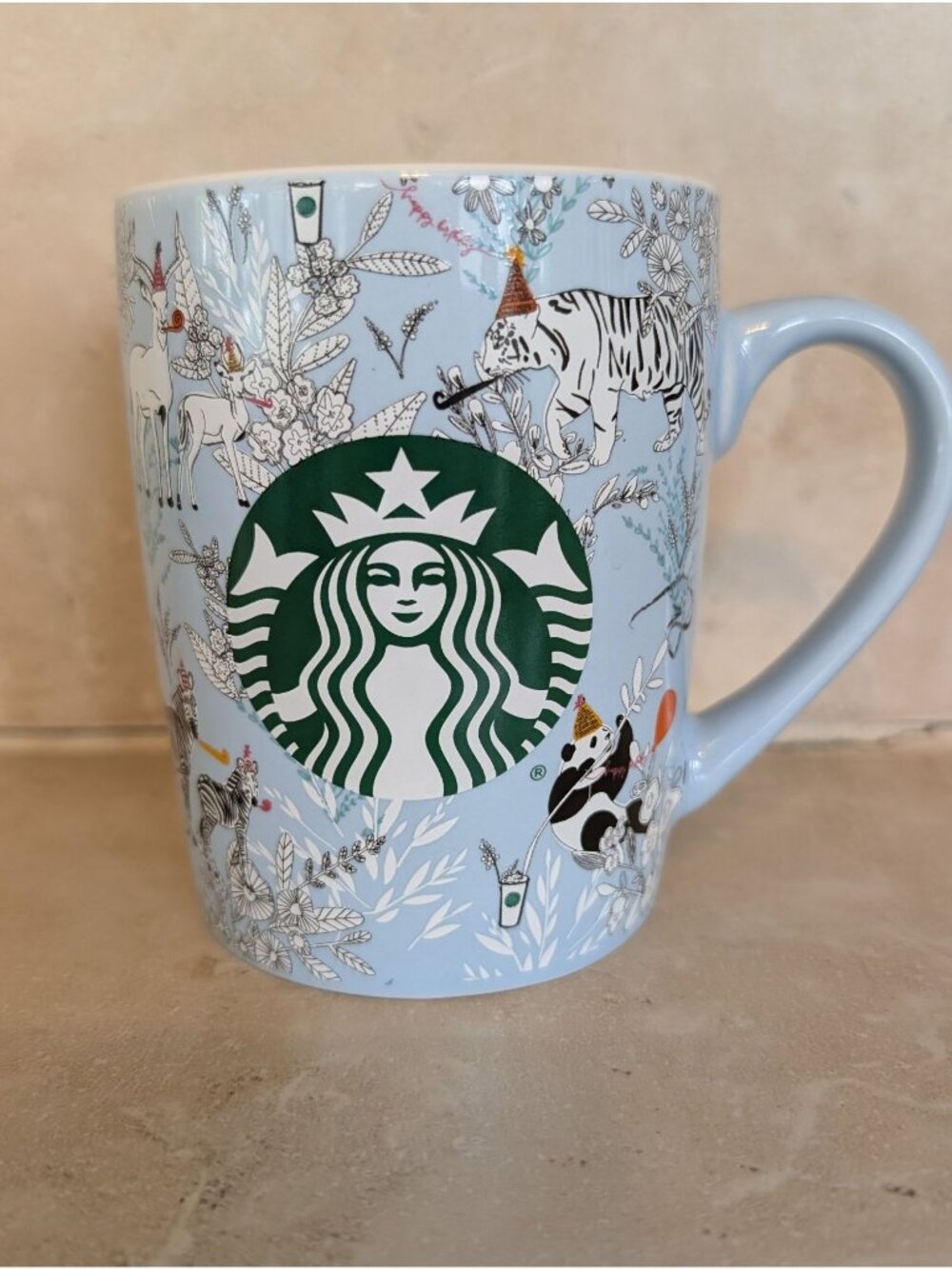 Starbucks 2020 Wild Zoo Animals Happy Birthday Mug 10 oz Collectible